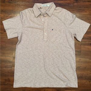 Criquet Polo Shirt Mens Medium Gray Heather Golf Chest Pocket Short Sleeve Logo